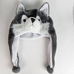 Kids Wolf Plush Hat Animal Winter Dress Up Ear Flap 3D Beanie Young Living Child